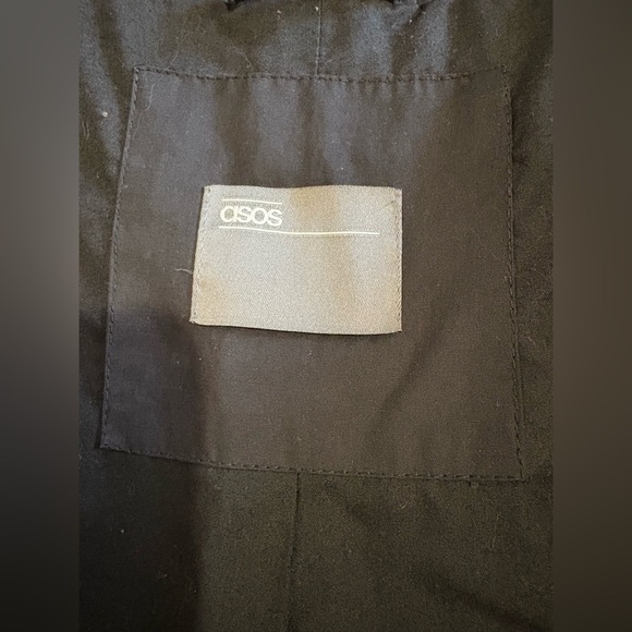 ASOS men’s black cross over jacket size large hooded with buttons - Picture 4 of 9